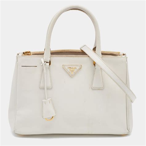 prada double saffiano medium white|prada saffiano bag.